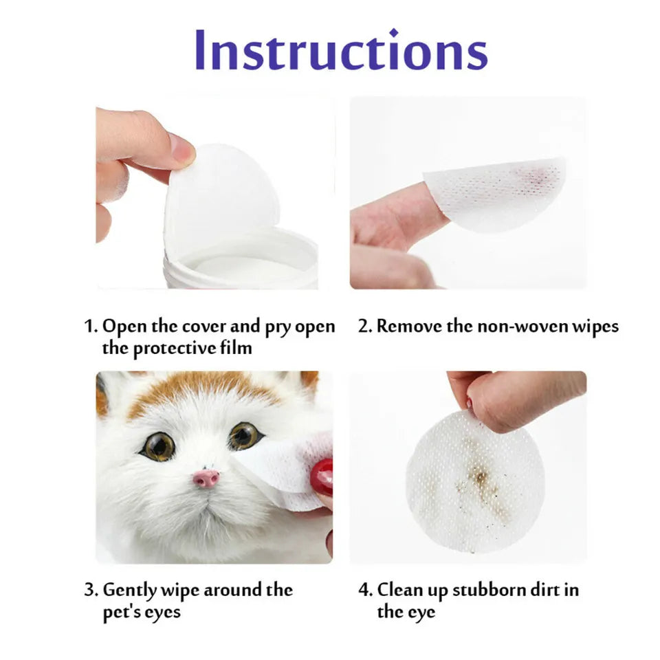 Best Quality Eye Cleaning Wipes for Cats & Dogs 130 Wipes pets-park-pk