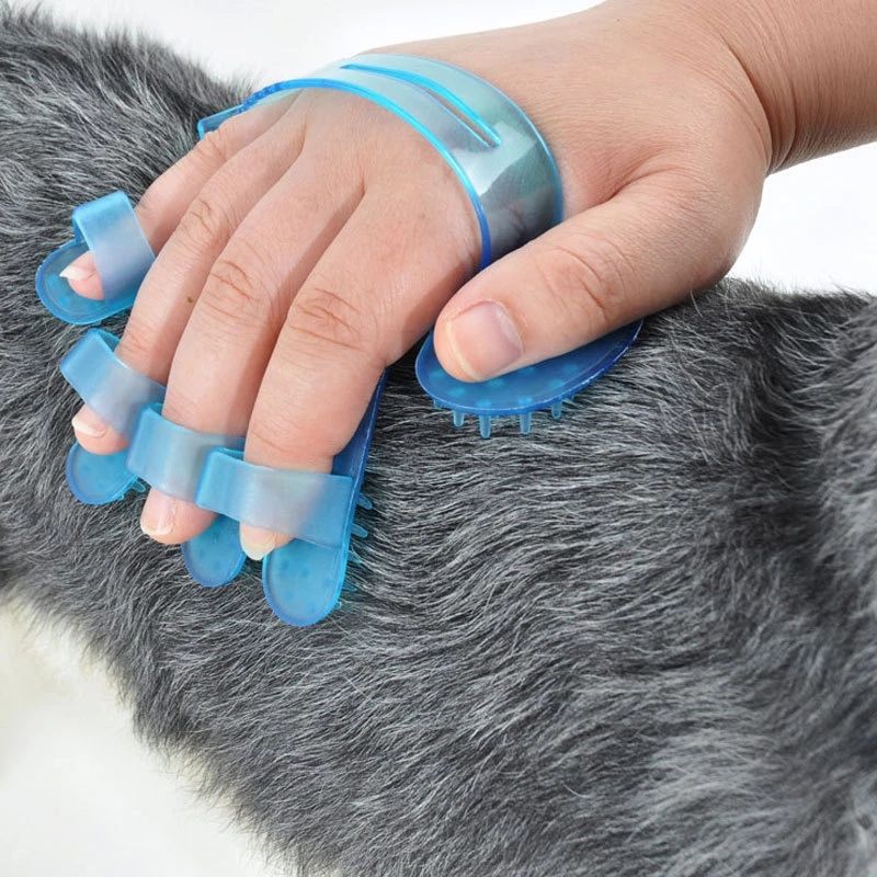 Comb Five Finger Bath Brush Cat Dog Shower Massager Pet Grooming Deshedding Glove pets-park-pk