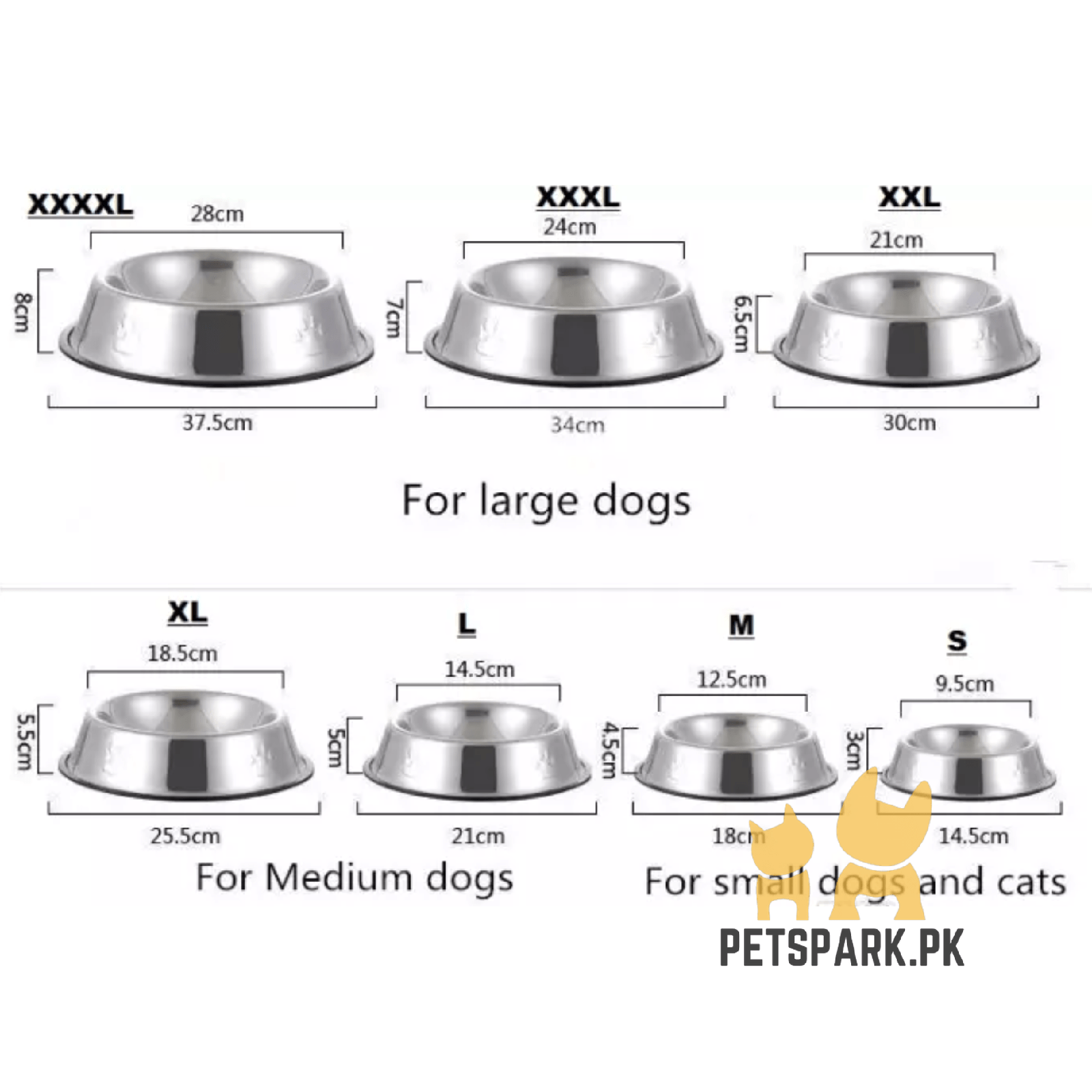 Stainless Steel Bowl for Cats and Dogs pets-park-pk