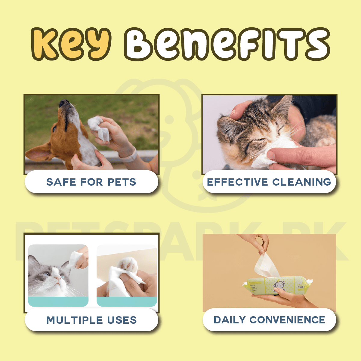 Cat/Dog Cleaning Wipes (100 Pieces)  (Free Delivery)