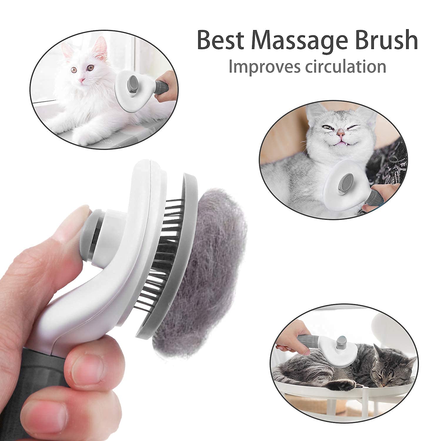 Cat Brush, Self Cleaning Slicker Brushes for Shedding –