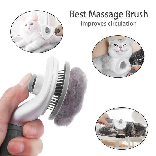 Cat & Dog Brush, Self Cleaning Slicker Brushes for Shedding and Grooming Removes Loose Undercoat for Cats Dogs pets-park-pk