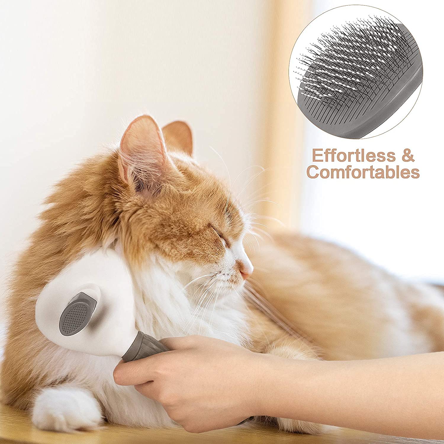 Cat & Dog Brush, Self Cleaning Slicker Brushes for Shedding and Grooming Removes Loose Undercoat for Cats Dogs pets-park-pk