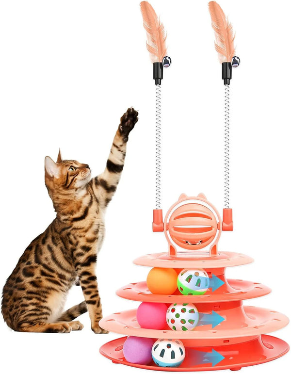 Cats Turntable Circle Track Toy with 2 Catnip Teaser Sticks pets-park-pk