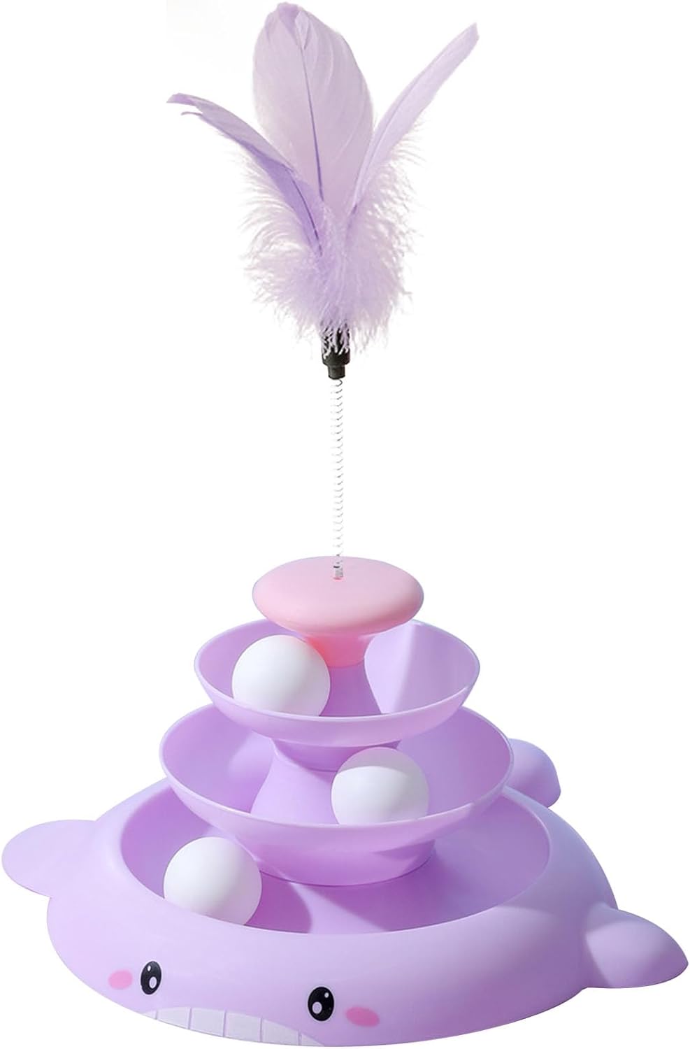 Four-Layer Space Tower With Feather Teaser Wand Kitten & Cat Toy pets-park-pk