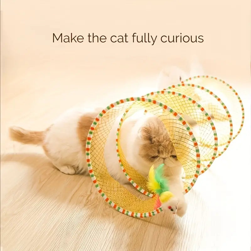 Foldable Cat Tunnel with Feather pets-park-pk