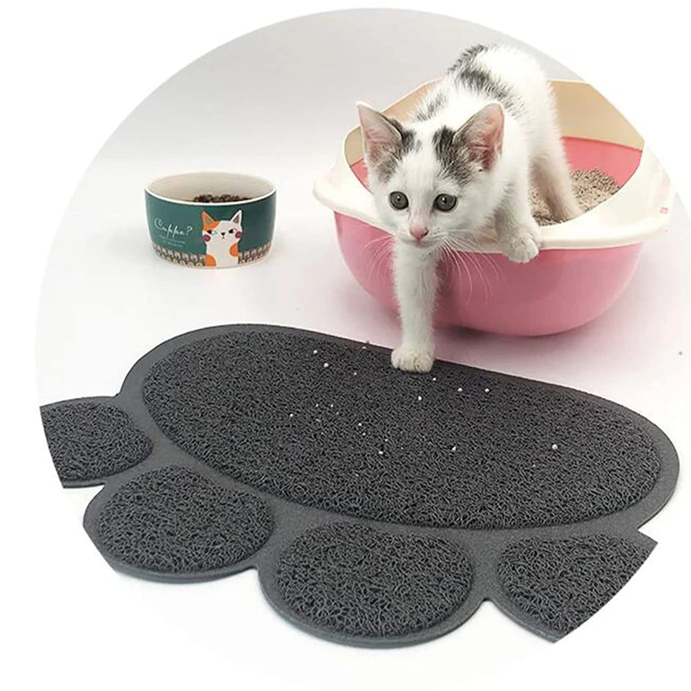 Non-Slip Paw Shaped Mat for Cat Litter Tray or Food Bowls 40cm*30cm pets-park-pk