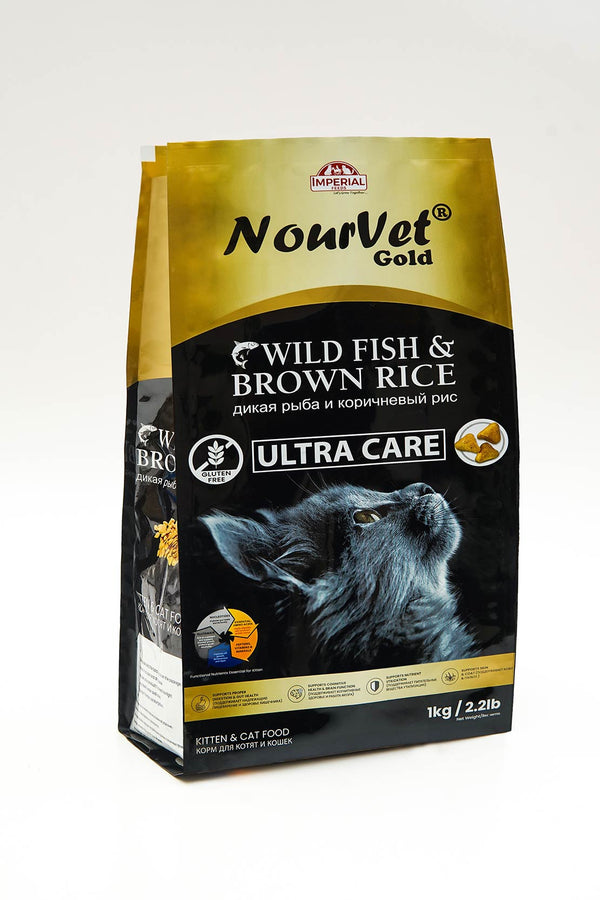 Nourvet Gold Fish & Brown Rice Kitten & Cat Food pets-park-pk