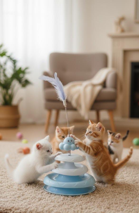 PawSpin Track Tower for Cats pets-park-pk