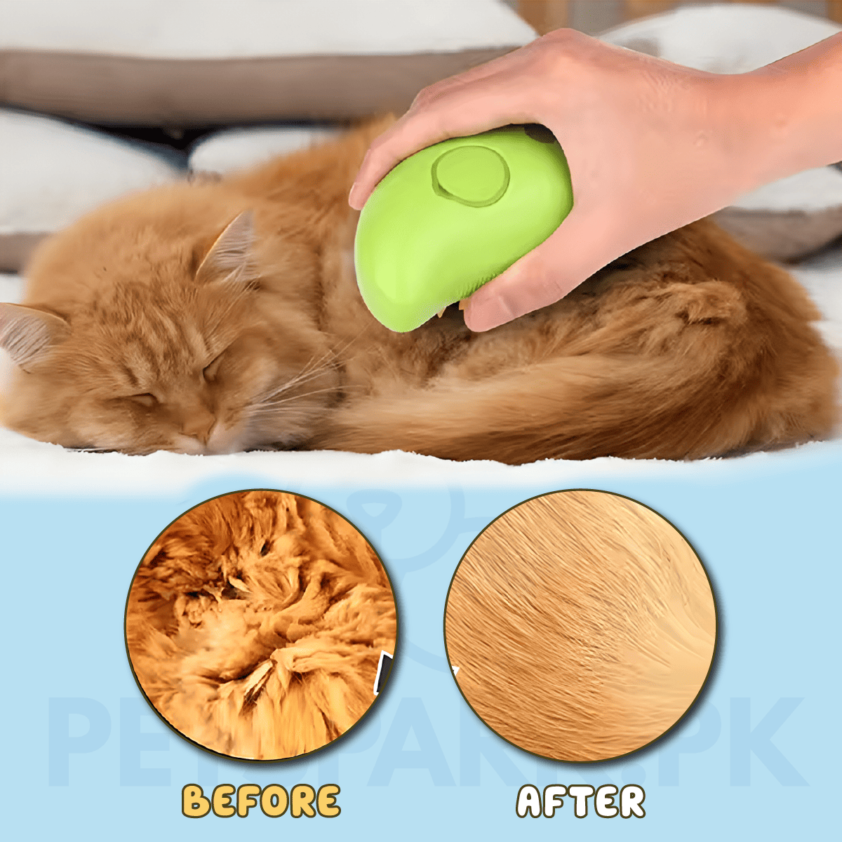 Pet Soft Steamy Brush for Removing Tangled And Loose Hair pets-park-pk