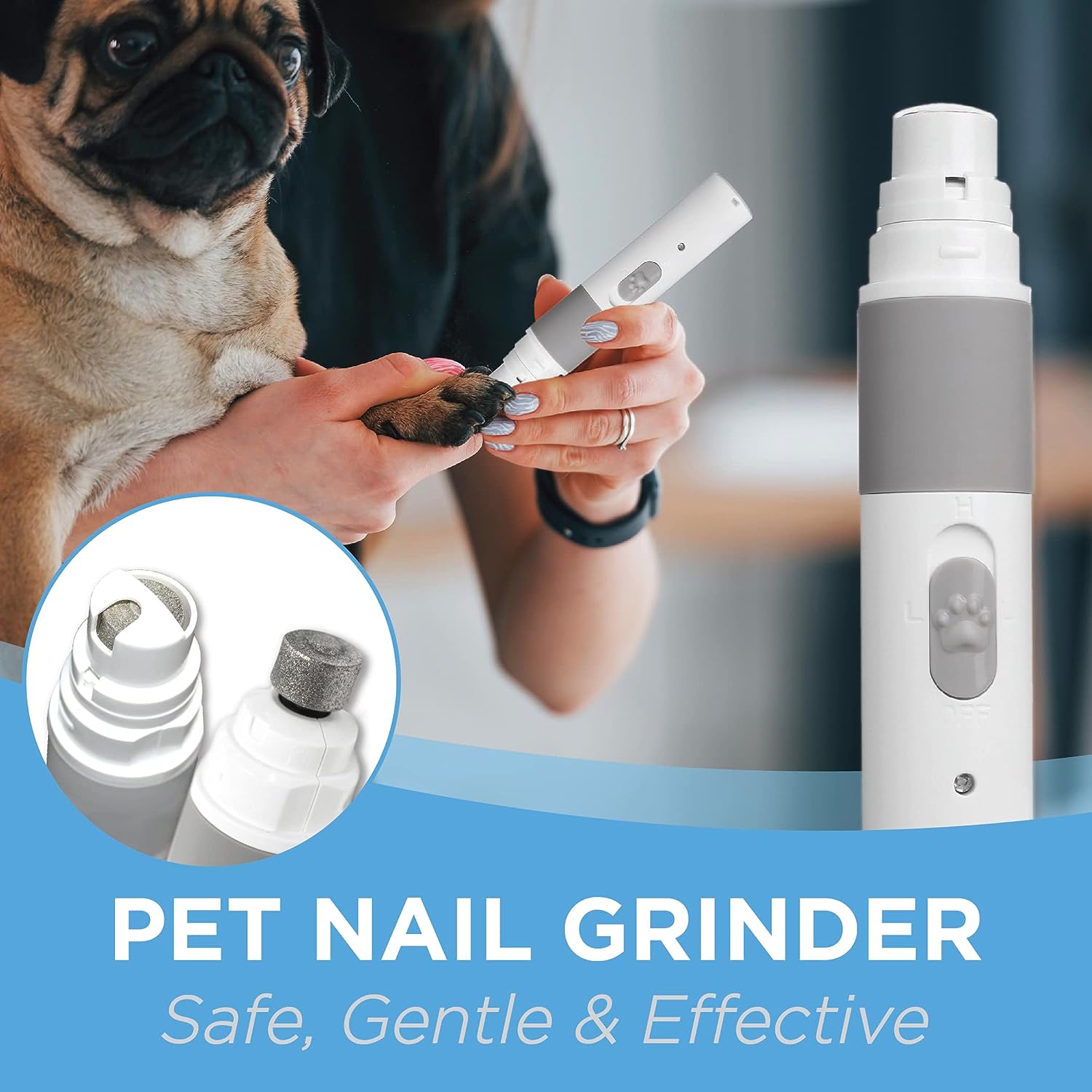 PANDAAR Dog Nail Grinder,Cat Nail Clipper with Led Light,USB Rechargeable Pet  Nail Trimmer and Grinder,Professional Electric Pet Grooming Clippers for  Dogs Cats,Low Noise Pet Nail Clippers & Trimmers : Amazon.in: Pet Supplies