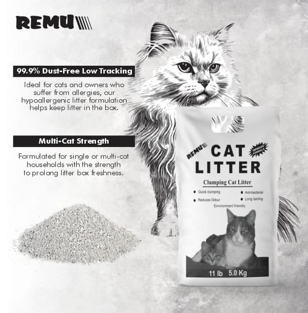 Remu White Clumping Cat Litter 5L pets-park-pk