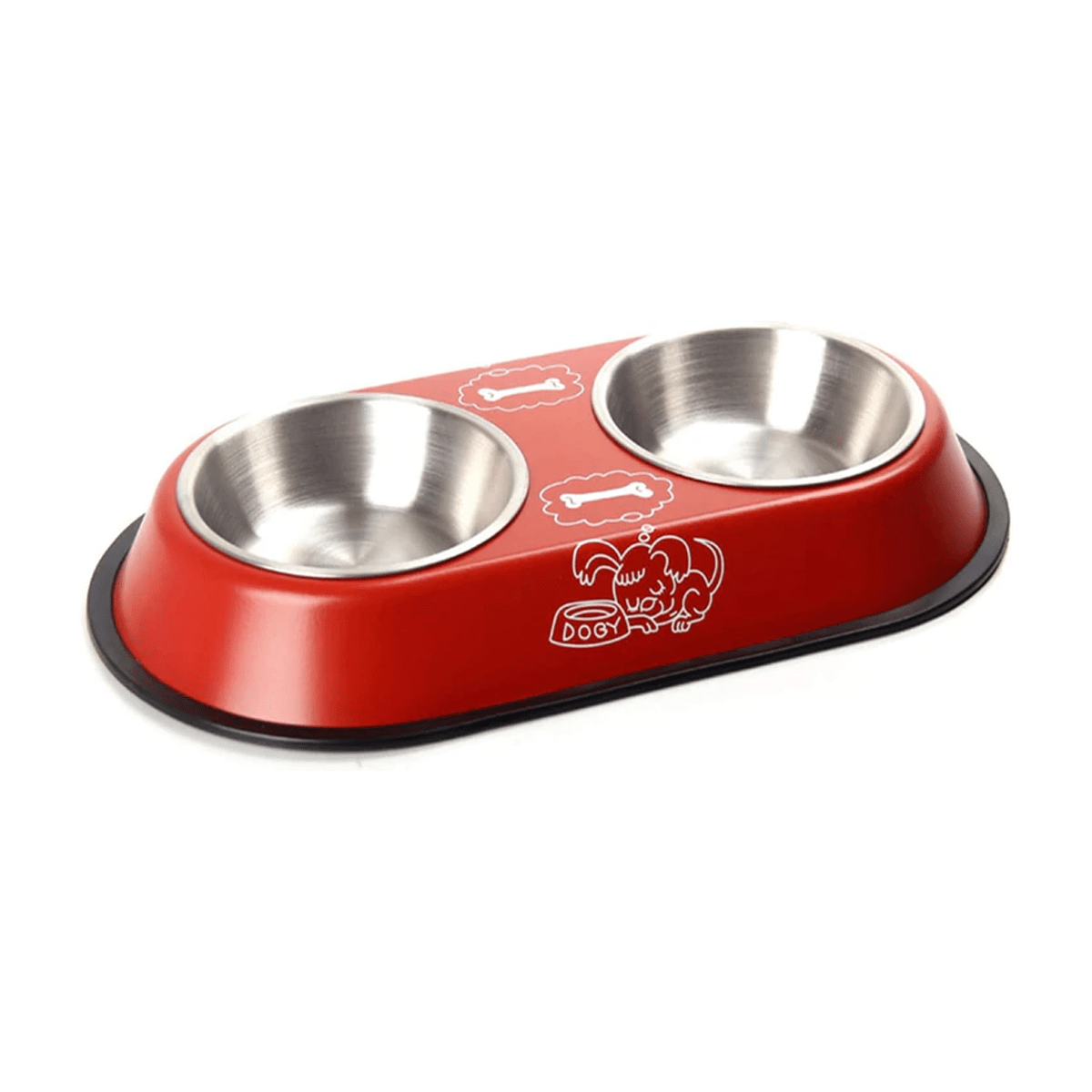 Steel Double Bowl for Water & Food pets-park-pk