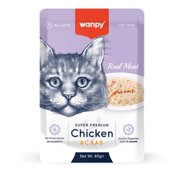 Wanpy Fillet in Jelly Chicken and Crab 85Grams pets-park-pk