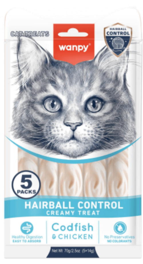 Wanpy Hairball Control Creamy Treat with Codfish & Chicken pets-park-pk