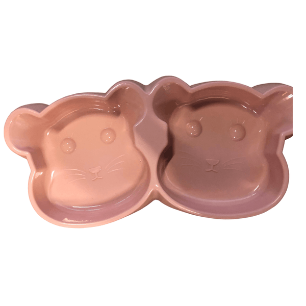 Double Bear Shape Bowl for Cats and Puppies pets-park-pk