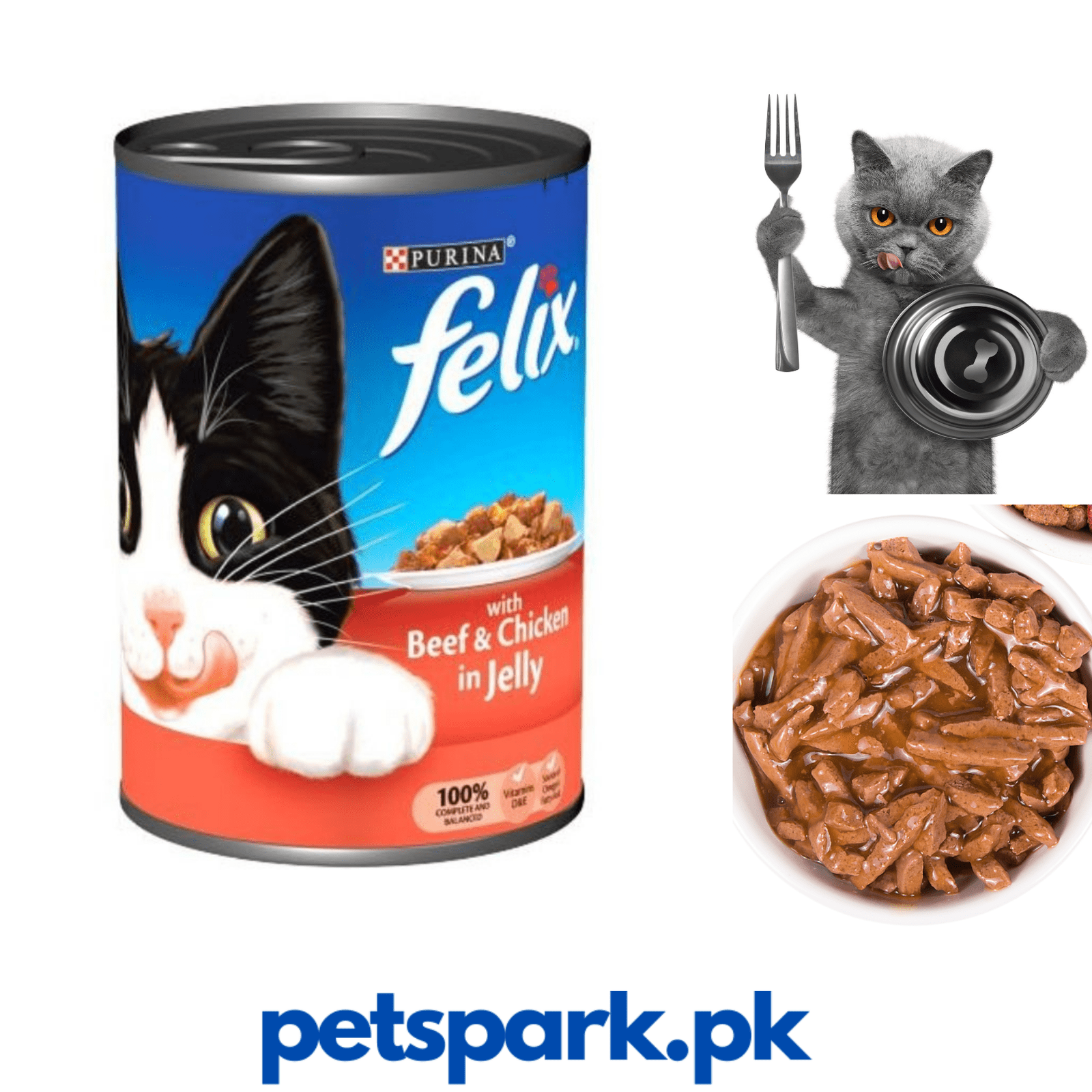 Felix Tin with Beef and Chicken in Jelly 400G pets-park-pk