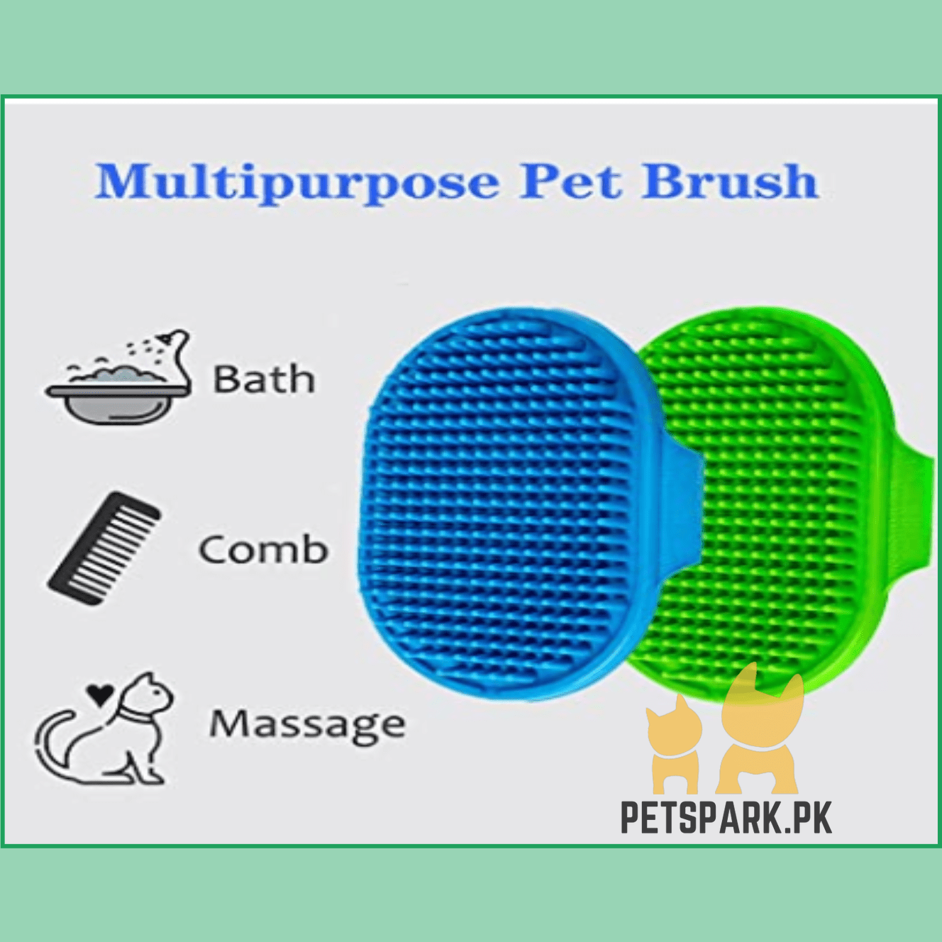 Hand Grooming Silicon Brush for Cats and Dogs pets-park-pk
