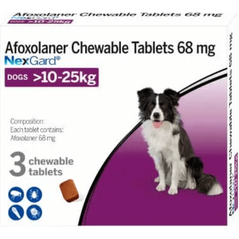 Nexgard Chewable Tablets for Large Dogs 68mg 10-25kg –