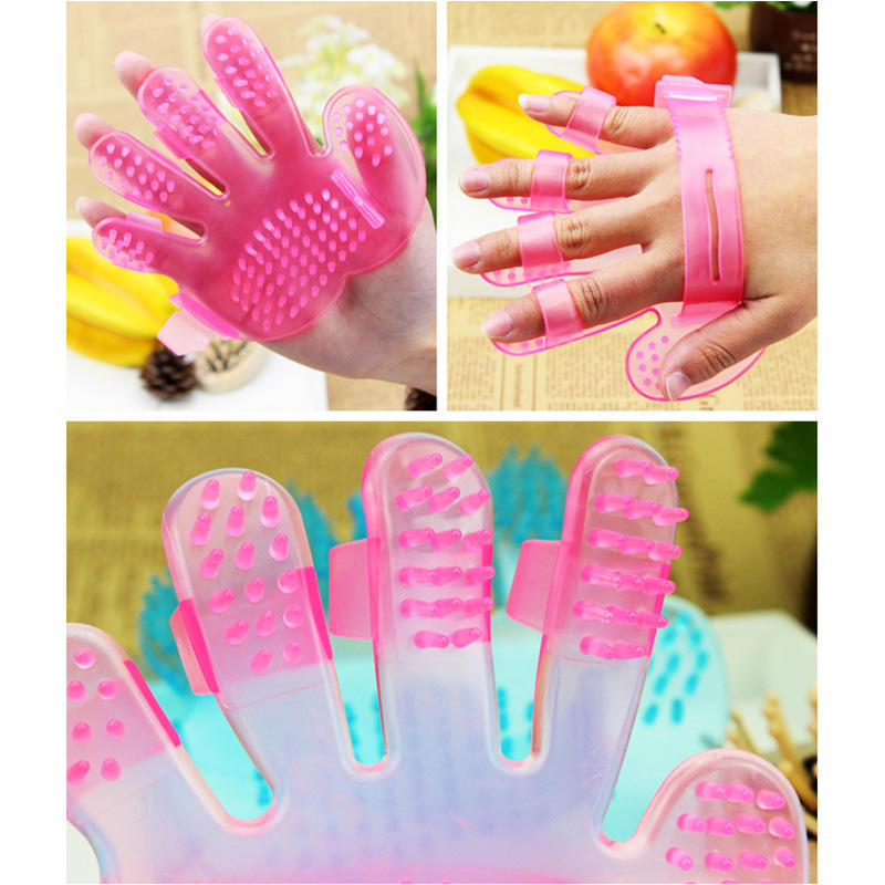 Comb Five Finger Bath Brush Cat Dog Shower Massager Pet Grooming Deshedding Glove pets-park-pk