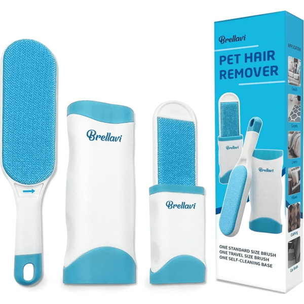 Remover Double-Sided Standard-Size, 1 Travel Pet Hair Removal Brush, Self-Cleaning Base - Remove Cat and Dog Fur, Lint, Bedding, Fabric pets-park-pk