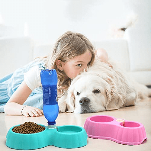 Drinking Water And Feeding Pet Bowl Pet Pumpkin Double Bowl Automatic Water Refill Cat Bowl Non-slip Dual-use Pet Supplies 9/3 Size:28.5 * 6.5cm pets-park-pk