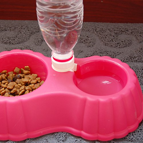 Drinking Water And Feeding Pet Bowl Pet Pumpkin Double Bowl Automatic Water Refill Cat Bowl Non-slip Dual-use Pet Supplies 9/3 Size:28.5 * 6.5cm pets-park-pk