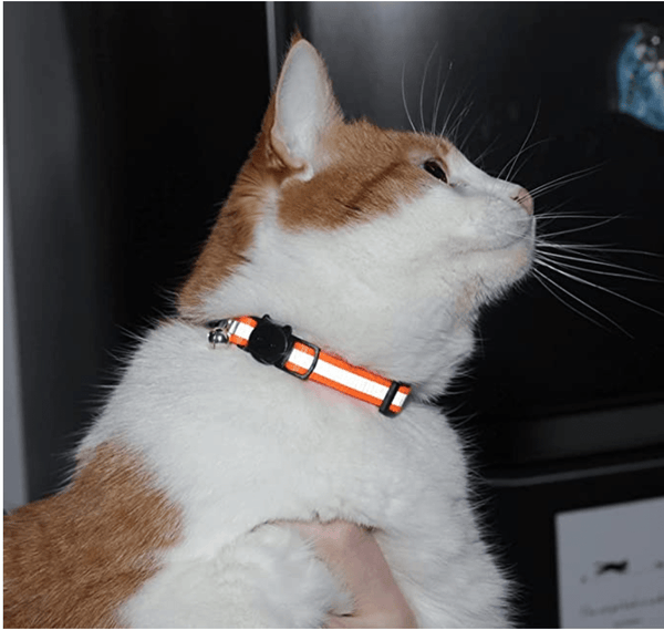 Reflective Cat Collar with Bell Adjustable For Cats pets-park-pk