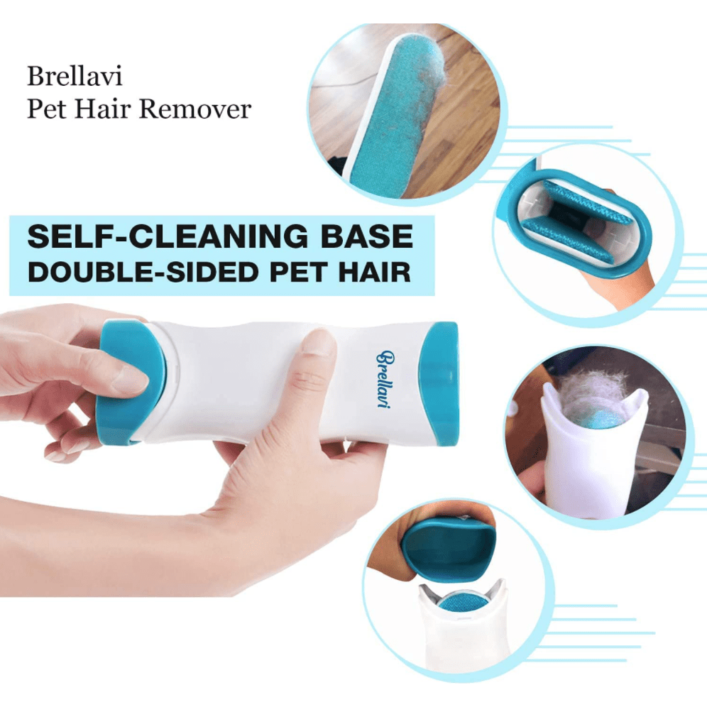 Remover Double-Sided Standard-Size, 1 Travel Pet Hair Removal Brush, Self-Cleaning Base - Remove Cat and Dog Fur, Lint, Bedding, Fabric pets-park-pk