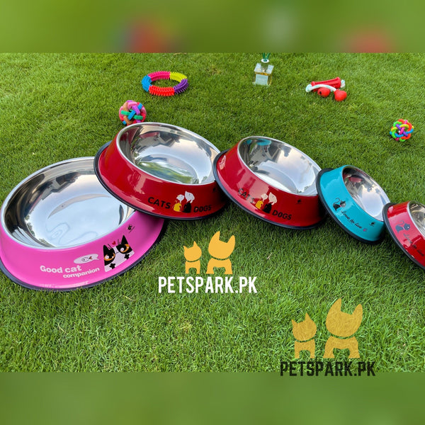 Steel Print Bowls for Cats and Dogs pets-park-pk