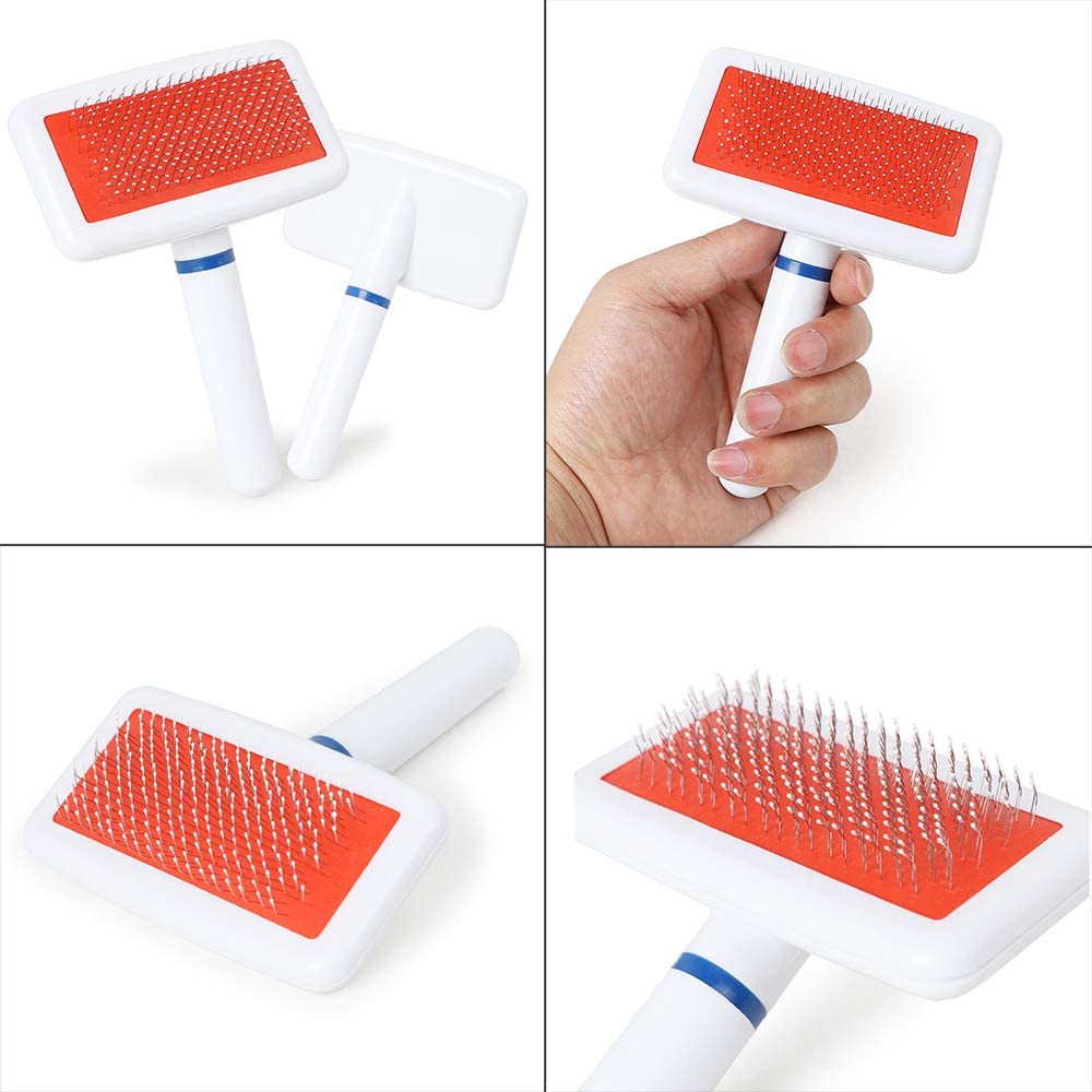 White Grooming Brush for Cats and Dogs pets-park-pk