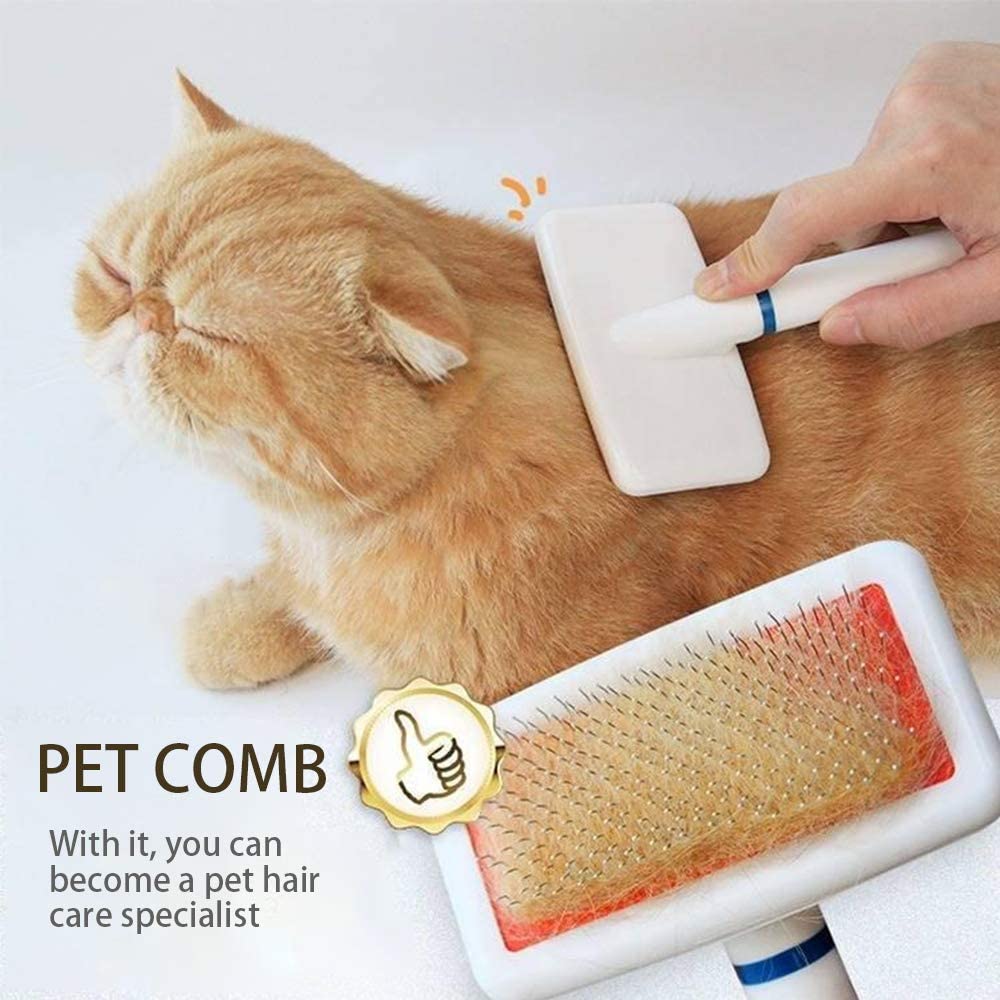 White Grooming Brush for Cats and Dogs pets-park-pk
